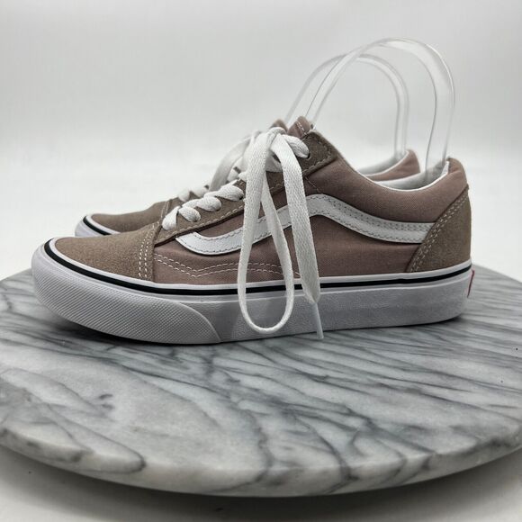 Vans Old Skool Shoes Womens 5.5 Taupe Suede and Canvas Lace Up Skate Sneaker - Picture 4 of 11